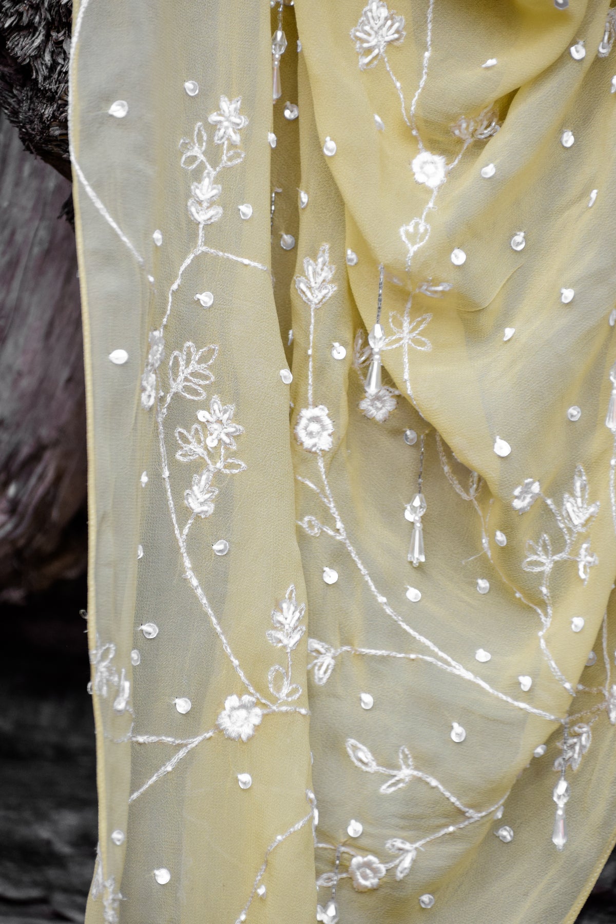 Butterscotch Crème Georgette Triangle Scarf or Cover-up