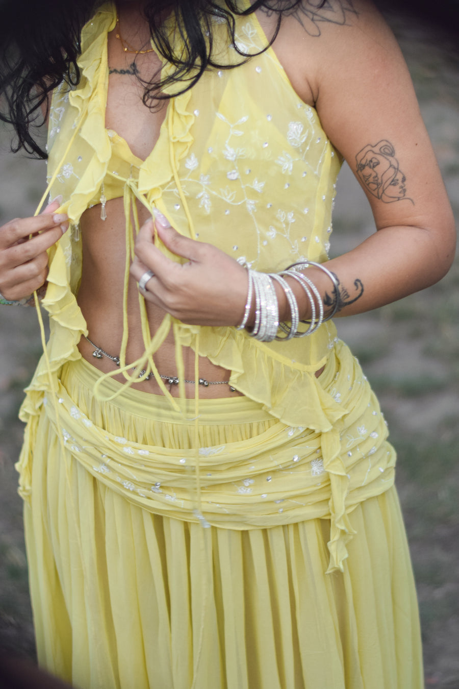 Butterscotch Crème Georgette Cover-up Top