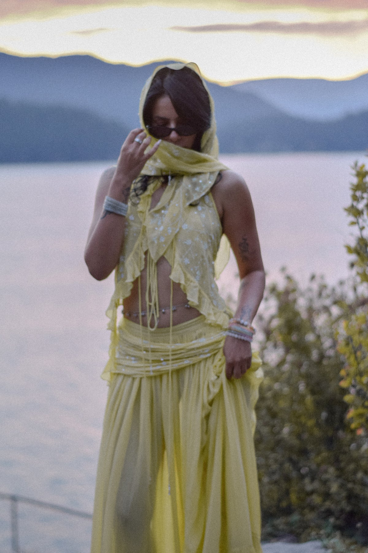 Butterscotch Crème Georgette Cover-up Top